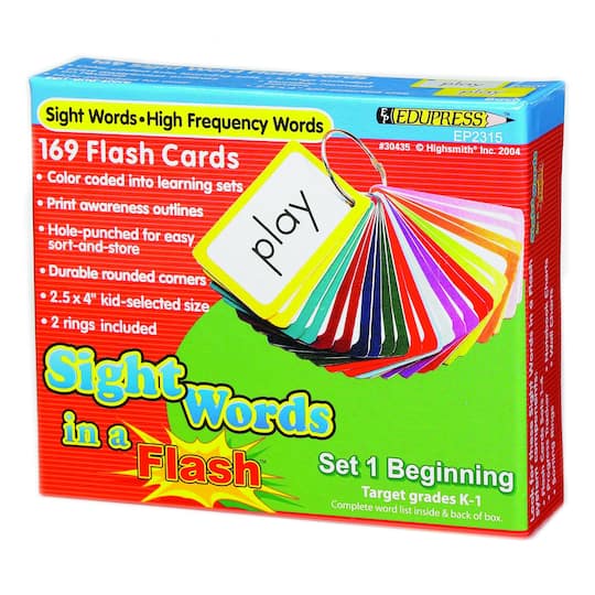 Sight Words In A Flash, Beginning Set 1